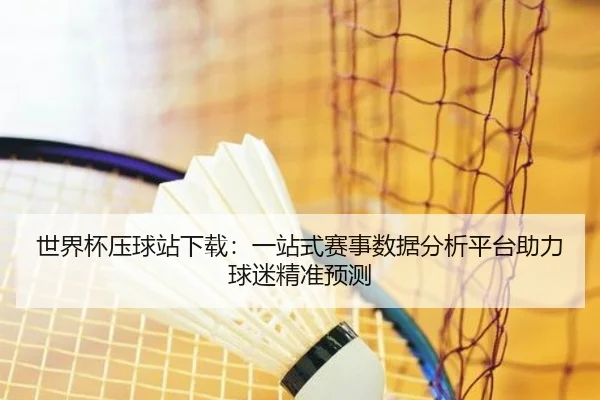 世界杯压球站下载：一站式赛事数据分析平台助力球迷精准预测
